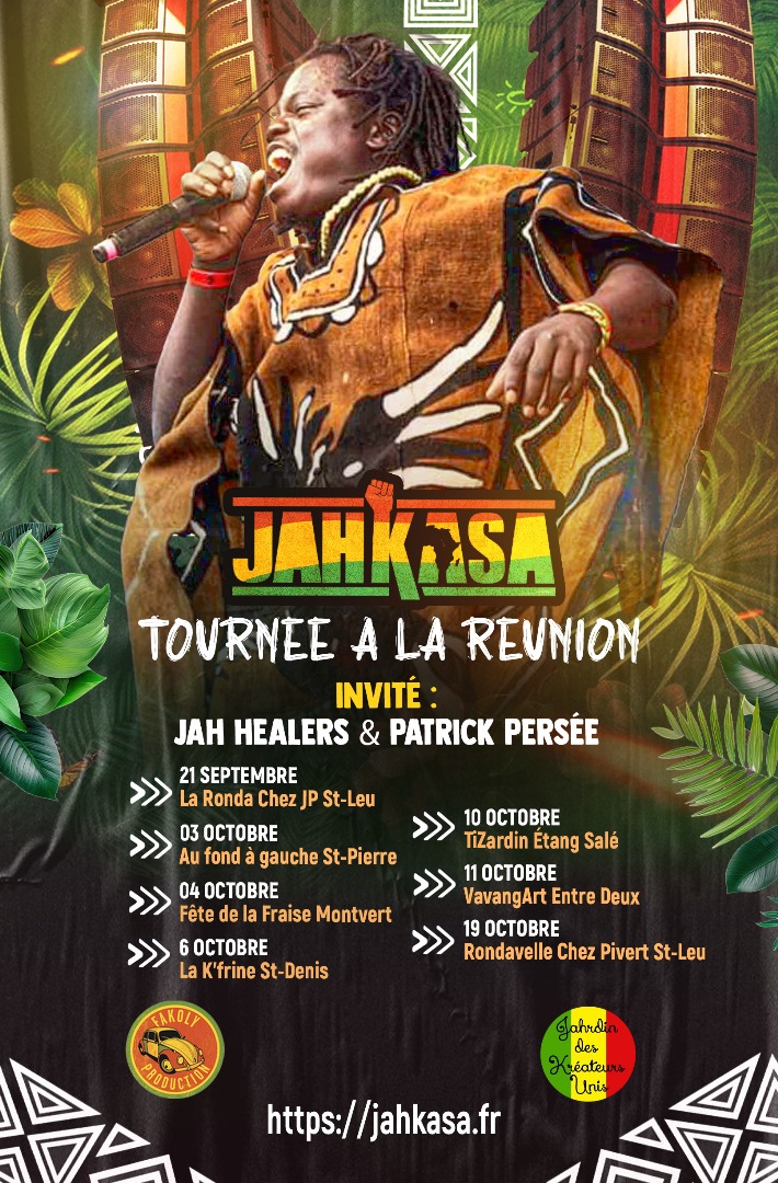 Affiche de TOURNEE ILE DE LA REUNION Jahkasa en live au resaturant La K'frine à St-Denis