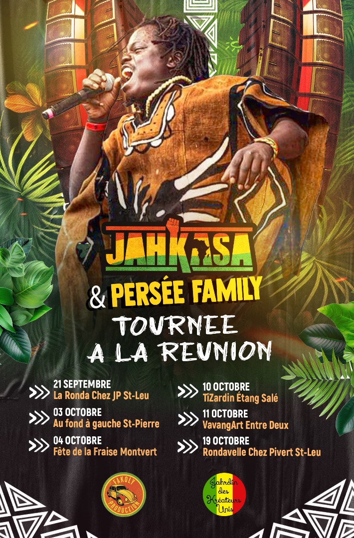 Affiche de TOURNEE ILE DE LA REUNION Jahkasa Live Rondavelle CHEZ PIVERT St-Leu